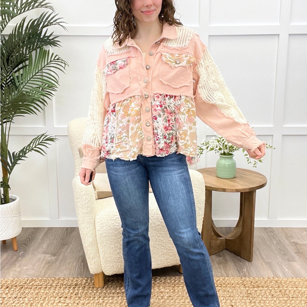 POL NWT Floral Patchwork Button-Up Jacket NWT - image 3